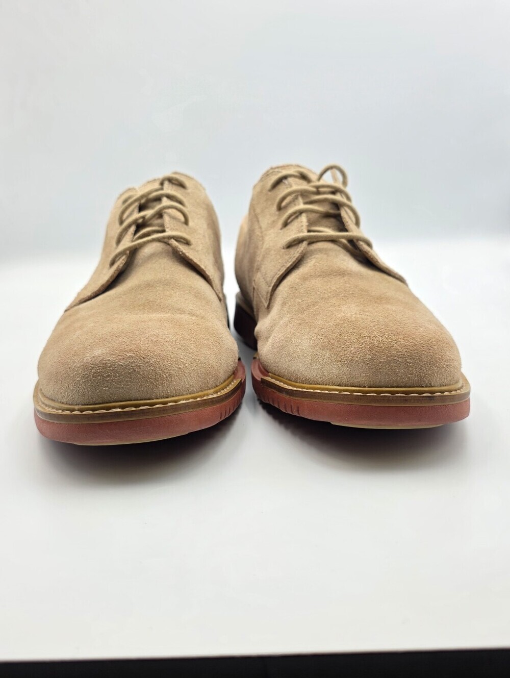 Cole Haan Great Jones Plain Toe Oxfords in Milkshake Suede Red Brick Sole Size 8 - Picture 12 of 12